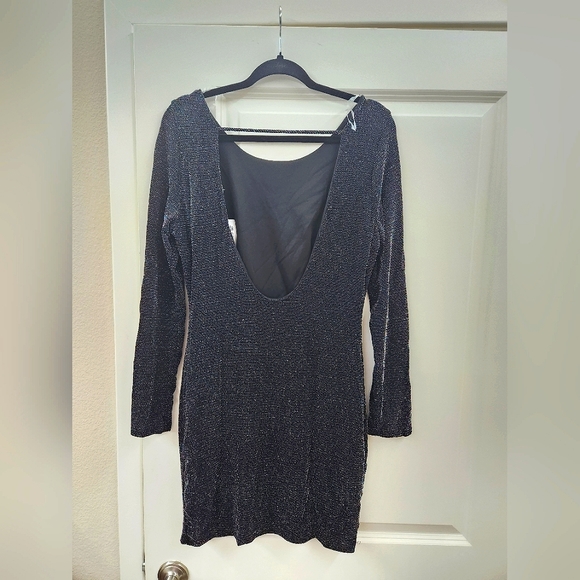 Perfect NYE dress! Charlotte Russe Black long sleeve dress with shimmer - Picture 2 of 4